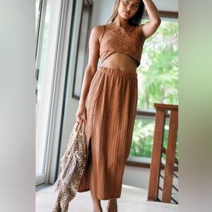 Free People Brown Two-Piece Set Aloha